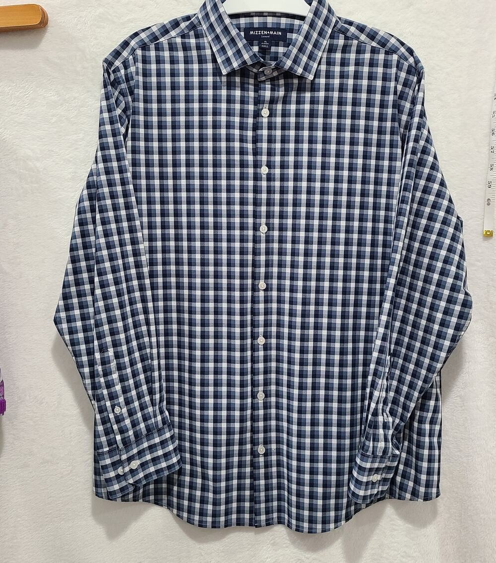Mizzen + Main Leeward Performance Dress Shirt XL Classic Plaid